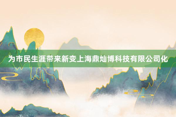 为市民生涯带来新变上海鼎灿博科技有限公司化