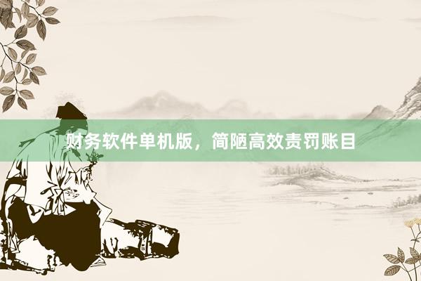 财务软件单机版，简陋高效责罚账目